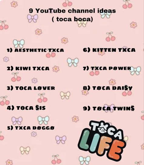 Cute Channel Names, Channel Name Ideas, Ideas Toca Boca, Youtube Channel Name Ideas, Name Ideas, Youtube Channel, Word Search Puzzle, Chanel, Coding