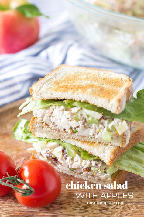 Make this chicken salad with apples for an easy lunch, or a casual dinner. Pile the chicken salad on thick toast for a filling & crunchy chicken salad sandwich. Toasted Sandwich, Salad With Apples, Chicken Salad With Apples, Apple Chicken, Pre Cooked Chicken, Grilled Turkey, Citrus Salad, Dinner Sandwiches, Filling Dinner