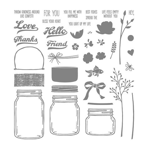 Jar of Love - Buckeye InklingsBuckeye Inklings Stampin Up Jar Of Love, Jar Of Love, Mason Jar Cards, Thankful For Friends, Love Stamps, Photopolymer Stamps, Shaker Cards, Holiday Catalog, Christmas Candy Cane