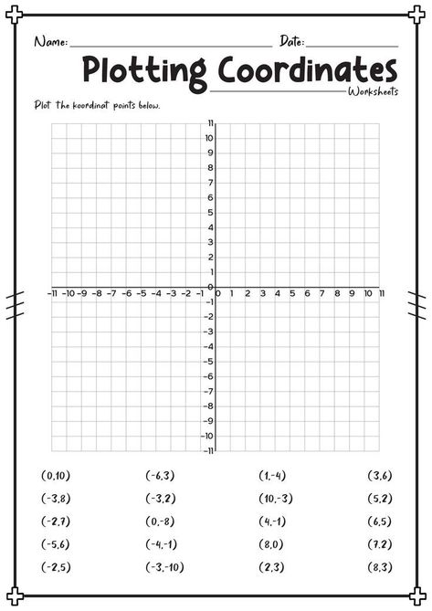 mathematics worksheets 5th Grade Math Worksheets Free Printable, 5th Grade Math Worksheets, Math Worksheets For Kids, Grade 5 Math Worksheets, Plotting Points, Fun Math Worksheets, Homework Sheet, Graphing Worksheets, Free Homeschool Printables