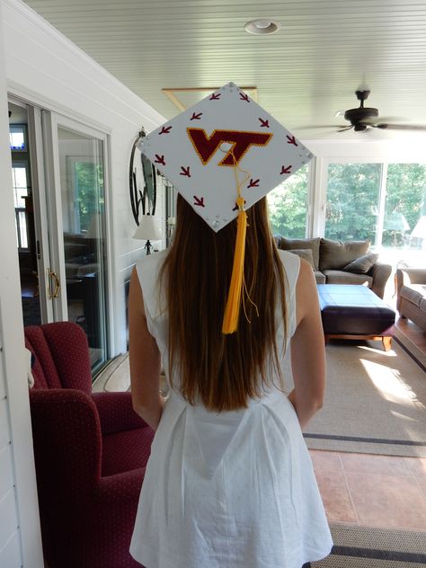 Virginia Tech Graduation Cap! Virginia Tech Painting, Virginia Tech Graduation Cap, Jmu Graduation Cap, Virginia Tech Graduation Party Ideas, Virginia Tech Dorm, Virginia Tech Aesthetic, Tech Graduation Cap, Virginia Tech Graduation, Grad Hats