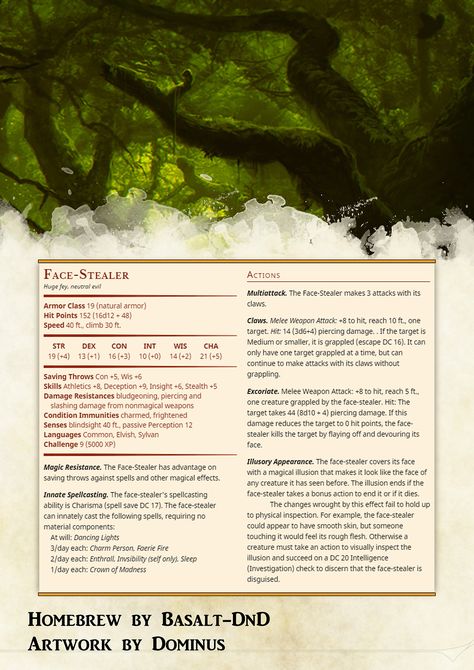 Fey Creatures Dnd, Dnd Mushroom, Dnd Feywild, Dnd Fey, Fey Creatures, Dnd Campaign Ideas, Homebrew Monsters, 5e Monsters, Dnd Stats