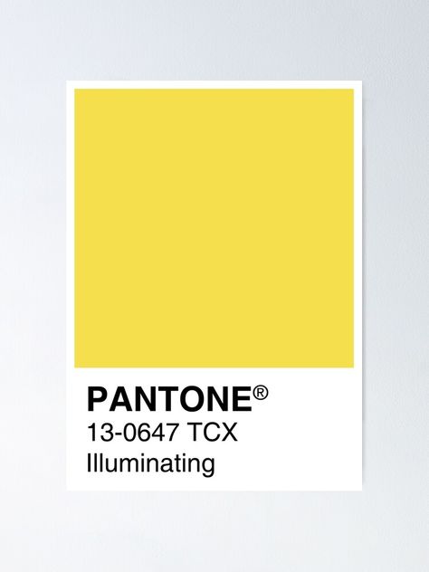 "Pantone Illuminating Color of the year 2021" Poster by sadaffk | Redbubble Pantone Illuminating, Yellow Penguin, Wallpaper Layouts, Pantone Art, Tree Logo Design, Color Wonder, House Color Palettes, Pantone Colors, Color Quotes