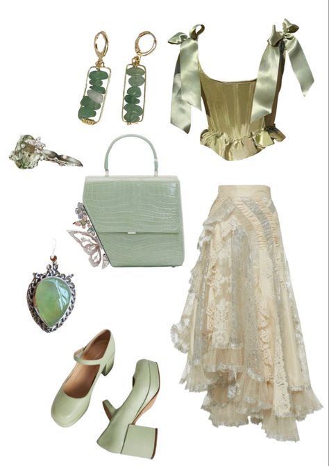 Fairy Aesthetic Clothes, Fairy Aesthetic Outfit, Fairy Ethereal, Cottagecore Green, Fairy Core Outfits, Cottagecore Outfit, Fairy Outfit, Cottagecore Outfits, Green Fairy