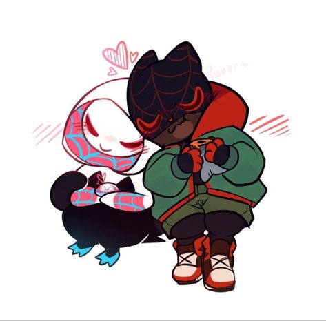 #spiderman #spiderverse #spot #spidergwen #spidermanintothespiderverse #spiderpunk #miguel #fanart Fictional Animals, Gwen Miles, Miles And Gwen, Spaider Man, Arte Do Kawaii, Miles Morales Spiderman, Spiderman 3, Spiderman Artwork, Spider Art