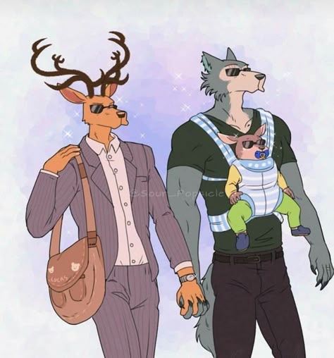 Legoshi X Loui, Louis X Legoshi, Legosi X Louis, Beastars Louis, Beast Stars, Anime Drawing Books, Lgbt Art, Cute Comics, Funny Anime Pics