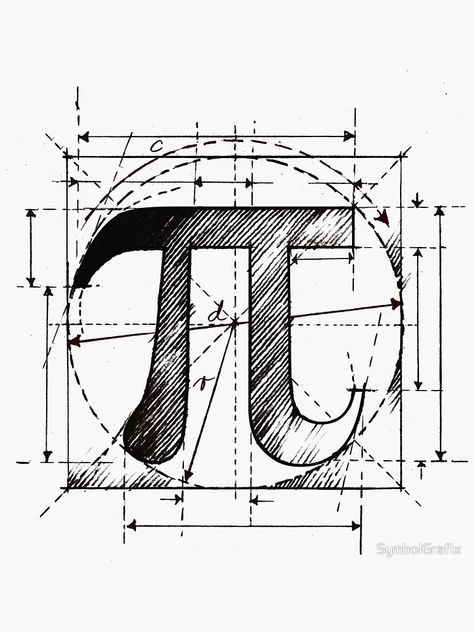 "Pi Symbol Sketch" Sticker by SymbolGrafix | Redbubble Pi Tattoo, Pi Sign, Math Drawing, Pi Art, Sign Drawing, Math Wallpaper, Mathematics Art, Math Design, Nightmare Before Christmas Tattoo