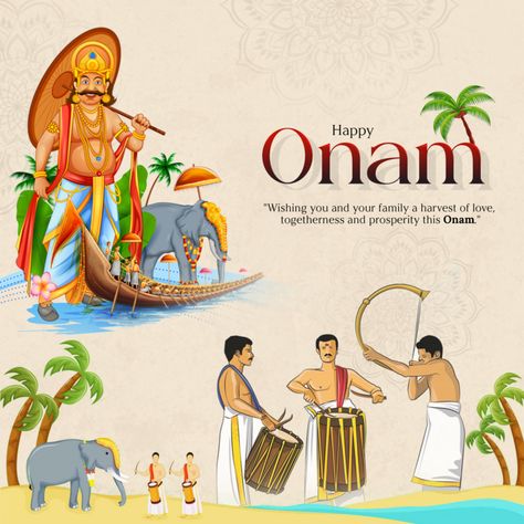 Happy Onam Festival Culture Elements With Post Design#pikbest##Templates Happy Birthday Facebook Post, Onam Poster, Art Festival Poster, Onam Festival, Digital Decorations, Happy Onam, Photography Movies, Happy Wishes, Social Media Poster