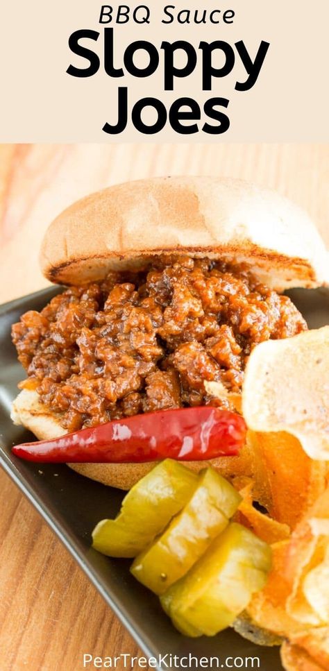 Homemade Sloppy Joe Recipe With Bbq Sauce, Sloppy Joes Bbq Sauce, Bbq Beef Sloppy Joes, Bbq Loose Meat Sandwich, Sloppy Joes With Bbq Sauce, Barbecue Sloppy Joes, Hamburger Barbecue Sloppy Joe, Recipes Using Bbq Sauce, Sloppy Joe Recipe Bbq Sauce