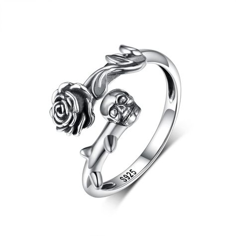 PRICES MAY VARY. Skull Rose Flower Rings: Skull symbolizes freedom and transformation, and rose symbolizes love and femininity. Add excitement to your jewelry collection with this intriguing skull ring! Gorgeous Gift ♥This special sterling silver skull rings with an elegant gift box will be an ideal gift. You can send it to your girlfriend, wife, mom on anniversary, birthday, Valentine's day, party, graduation, engagement or any other important occasion to express your deep love, which is endowe Spinning Rings Woman, Wedding Ring Drawing, Gothic Jewelry Rings, Badass Rings, Skeleton Ring, Goth Ring, Sterling Silver Skull Rings, Skull Rings, Silver Skull Ring