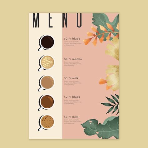 Product Menu Design, Menu Cafe Design, Cute Menu Design, Menu Design Layout, Coffee Menu Design, Menu Drink, Menu Coffee, Menu Cafe, Menu Design Inspiration