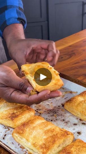 466K views · 17K reactions | The Laziest Peach Cobbler | The Laziest Peach Cobbler You Can Make

Roscoe Hall puts together a simple yet sweet pastry with only 4 ingredients. This upside down puff pastry is... | By Allrecipes | Is the laziest way to make
peach cobbler. We saw this on TikTok so we thought we'd try
it. It's pie filling basically. On top of that pie filling we
throw some puff pastry. Now I'm going to brush it with some
butter. Let's add a sprinkled sugar just for fun. In the
oven. Cook for about 15 to 20 minutes. This is our laziest
peach cobbler. Straight out of the oven. Ready to rock. Really good. Crispy. Super
sweet. Buttery. Hot. Hot. Peach Cobbler With Puff Pastry Crust, Peaches With Puff Pastry, Puff Pastry Peach Turnovers, Peach With Puff Pastry, Phylo Pastry Peach, Peach Pie Filling, Easy Peasy Recipes, Peach Desserts, Pastry Tart