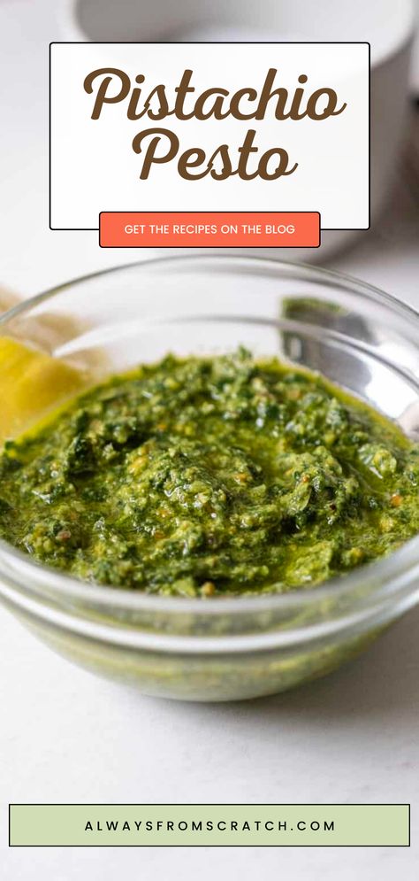 A delicious and classic pesto with a little twist. Pistachio pesto is as good as any other pesto and it's simple to make and cheaper than Genovese pesto! Spread it on some Italian Chicken Cutlets or swirl it into your pasta when you make Sunday Sauce to add extra flavor to your favorite dishes! Save this recipe! Sweet Pea Pesto, Recipe For Pesto Sauce, Recipes Using Italian Sausage, Pistachio Pesto Recipe, Italian Chicken Cutlets, Classic Pesto Recipe, Homemade Chicken Wings, Chicken Wing Sauce Recipes, Easy Italian Dinner