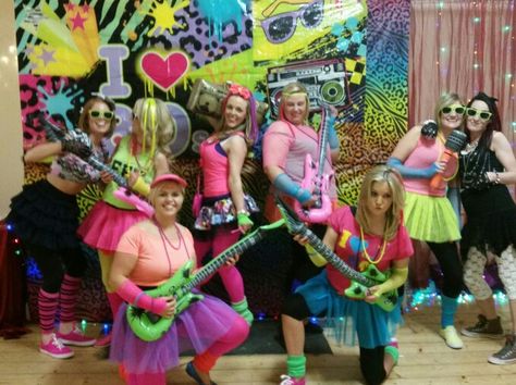 An 80's Dance Hen Party 80 Disco, 80s Theme Party, 80s Theme, Diva Dress, Hen Do, Themed Outfits, Hen Party, Theme Party, Pop Star