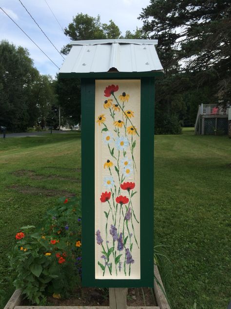 Little Free Library Painting Ideas, Little Library Painting Ideas, Library Painting Ideas, Library Painting, Little Free Library Plans, Library Plan, Library Inspiration, Library Boards, Book Boxes