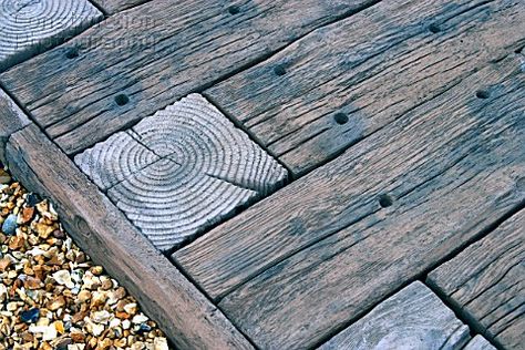 Recycled Wooden Railway Sleepers Sleeper Path, Decking Construction, Sleepers Garden, Railway Sleepers Garden, Sleepers In Garden, Construction Photography, Construction Wallpaper, Garden Decking, Railroad Ties