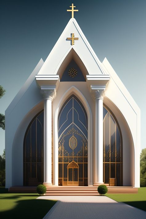 Modern Chapel Design, Church Altar Design Ideas, Church Building Plans, Church Design Architecture, 3 Storey House Design, Church Building Design, Church Interior Design, Modern Church, Modern Small House Design