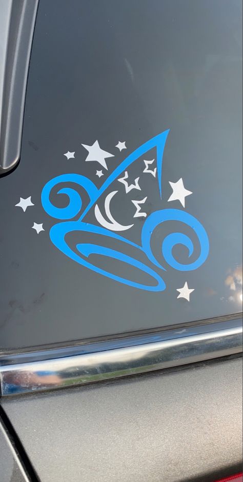 Mickey Sorcerer Hat Tattoo, Mickey Sorcerer Hat, Disney Window Decoration, Mickey Sorcerer, Decal Cricut, Disney Inspired Tattoos, Disney Car, Hat Tattoo, Cricut Disney