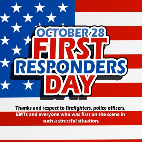 Happy First Responders Day! First responders put themselves in danger for strangers every day and save lives. Their jobs are hard and stressful; some are even volunteers. Let's give a round of applause to all our first responders. #firstresponders #savelives National First Responders Day, First Responders Day, Round Of Applause, First Responders, Stressful Situations, Patriotic Decorations, Save Life, Christmas Wishes, Police Officer