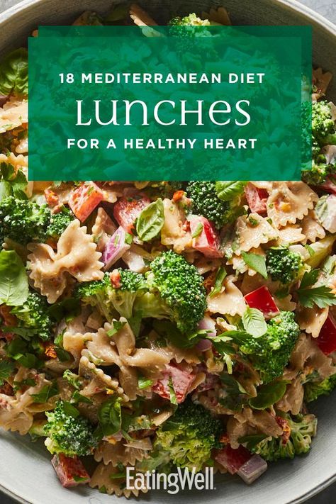 Mediterranean Lunch Recipes Healthy, Healthy Lunch Ideas Low Cholesterol, Mediterranean Diet Recipes Heart Healthy, Easy Mediterranean Diet Salads, Meditarean Diet Recipes, Dash Diet Pasta Salad, Healthy Meal Prep Mediterranean, Mediterranean Diet Recipes Lunch Healthy, Low Cholesterol Lunch Recipes