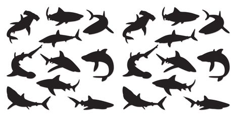 PRICES MAY VARY. Made in the USA Includes 20 black Shark Silhouette Cut Outs in assorted designs Size: Cutouts range in size from 10 inches to 15 inches Material: Printed black on both sides of durable cardstock paper Tape to walls to decorate for Under the Sea themed parties or for Nautical décor Under The Sea Decorations, Shark Silhouette, Black Shark, Kitchens Luxury, Sea Decor, Paper Tape, Silhouette Cut, Activity Games, Nautical Decor