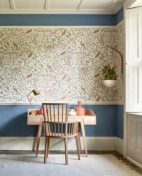 Let's Get Interiors Inspiration From Morris & Co SS19 Collection — decor8 William Morris Wallpaper, Morris Wallpapers, Headboard Styles, Interiors Inspiration, How To Hang Wallpaper, Rug Buying Guide, Style Deco, How To Make Curtains, Wallpaper Direct