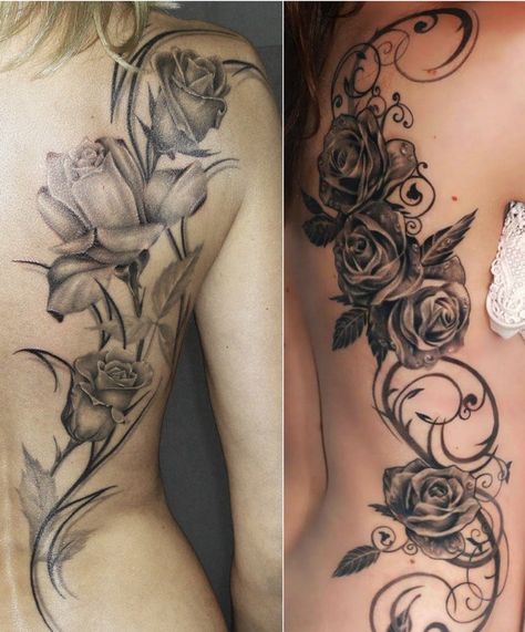 Rosenranke Tattoo großflächig Rücken schwarz-weiß Rose Tattoo Leg, Hip Tattoos Women, Vine Tattoos, Geniale Tattoos, Forearm Tattoo Women, Leg Tattoos Women, Dope Tattoos For Women, Back Tattoo Women, Badass Tattoos