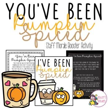 This You've Been Pumpkin Spiced Staff activity is perfect to start off the Fall season and have fun!Included in this packet:Editable LetterEditable Letter with tear off stripLetter with tear off stripDirections to include to each teacher (multiple templates)Poem (multiple templates)Gift tags (small-4 per sheet and large- 2 per sheet)Door hanger to let the others know "I've Been Booed!"Door sign to postCheck out the preview to see the styles included!Check me out on Pinterest and Facebook!Also, f You’ve Been Mugged Fall Ideas, Fall Activities For Workplace, Fall Employee Engagement Ideas, You’ve Been Mugged Fall, September Staff Morale Boosters, You've Been Mugged Free Printable, November Staff Morale Booster, Fall Staff Appreciation Ideas, Staff Morale Booster Teachers