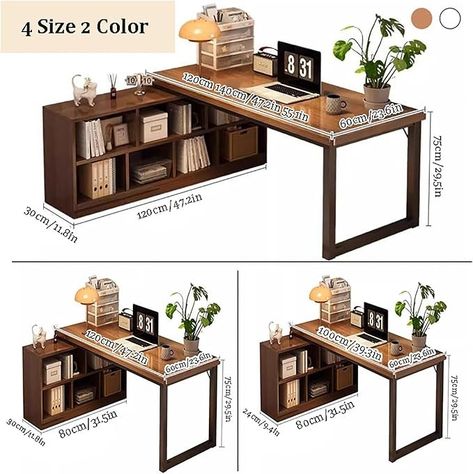 Computer Desk, Vanity Desk, Bedside Tables,L-shaped with Storage,Corner Desk with 2-Tier Storage Shelves,Reversible home, Wood PC Table, for Space : Amazon.co.uk: Home & Kitchen Computer Desk Vanity, Desk Vanity, Storage Corner, Pc Table, Home Wood, Home Study, Vanity Desk, Small Wood Projects, Bedside Tables