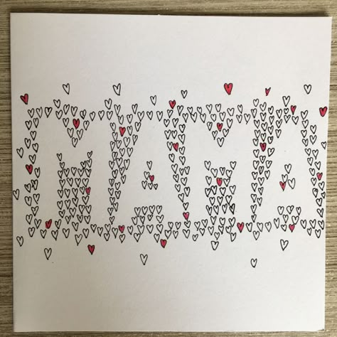 Motherday Ideas Mothers Day Crafts, Motherday Ideas Cards, Card Ideas For Mom Birthday, Things To Draw For Your Mom, Creative Birthday Cards, Card Design Handmade, Hand Lettering Cards, Birthday Card Drawing, Gelang Manik-manik