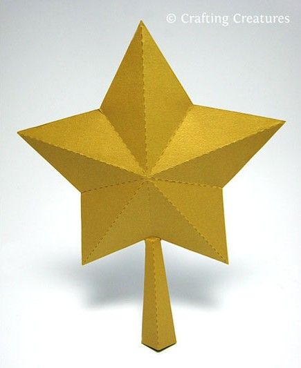 3D Paper Star for Xmas Tree Topper (FREE SVG, DXF, PDF) | Crafting Creatures Star For Christmas Tree, Star For Christmas, Diy Tree Topper, 3d Paper Star, Xmas Tree Toppers, Christmas Tree Star Topper, Toppers Diy, Diy Christmas Tree Topper, Christmas Tree Star