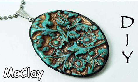 Ideas For Embroidery, Free Jewellery Making Tutorials, Clay Videos, Polymer Clay Cane, Pendant Tutorial, Polymer Clay Necklace, Carved Designs, Clay Jewelry Diy, Polymer Clay Pendant