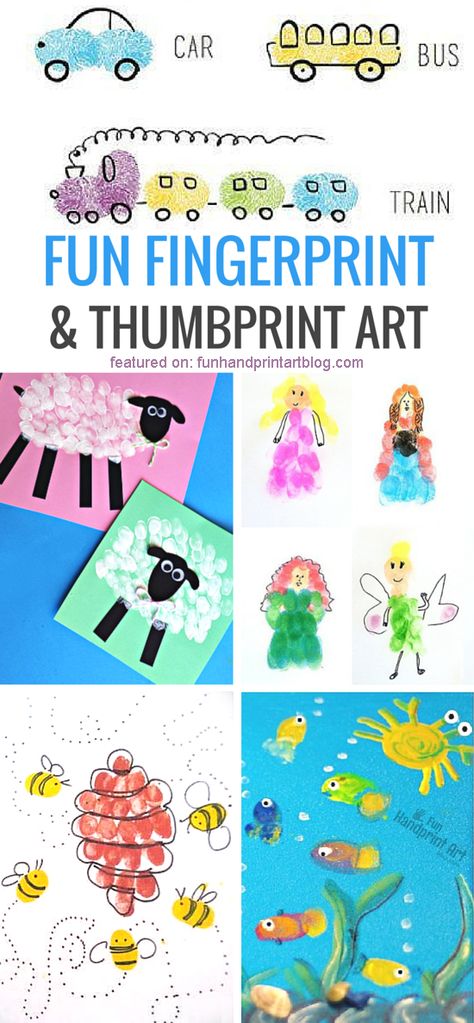 Adorable Fingerprint Crafts for Kids Fingerprint Crafts For Kids, Print Crafts, Thumbprint Art, Fingerprint Crafts, Fingerprint Art, Footprint Crafts, Thumb Prints, Footprint Art, Handprint Crafts