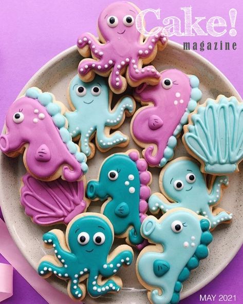 Octopus Cookies, Kids Birthday Snacks, 15 Cookies, Seashell Cookies, Cookie Icing Recipe, Kreative Snacks, Perfect Cookies, Birthday Snacks, Sugar Cookie Royal Icing