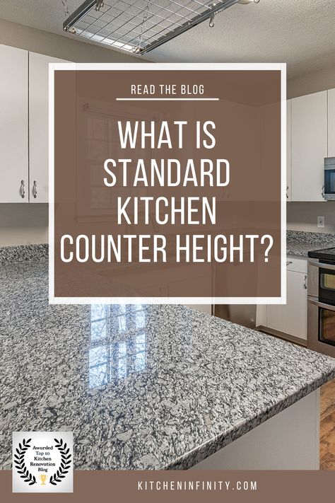 In this article, we will discuss what standard kitchen counter heights look like so that you can make an informed decision about what would work best for your lifestyle. If you want to explore kitchen renovation further, you can also get more information about how to laminate your kitchen counter but right now, let’s look at the standard kitchen counter height. | Kitchen Infinity Standard Height Of Kitchen Counter, Standard Counter Height, Height Of Kitchen Counter, Kitchen Countertop Height, Countertop Height, Kitchen Counter Height, Home Bar Counter, Kitchen Bar Counter, Amazing Kitchens