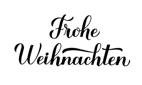 Frohe weihnachten kalligrafie hand schriftzug isoliert auf weiß frohe weihnachten typografie poster auf deutsch einfach zu bearbeitende vektorvorlage für grußkarten banner flyer aufkleber etc | Premium-Vektor German Decor, Hand Lettering Alphabet, Printable Stickers, Lettering Alphabet, Pixel Art, Hand Lettering, Alphabet