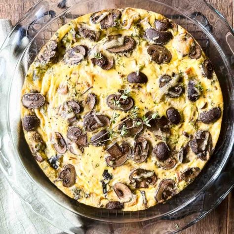 Wild Mushroom Crustless Quiche - The View from Great Island Quiche Vs Frittata, Easy Crustless Quiche, Vegetarian Low Carb, Starbucks Banana, The View From Great Island, Mushroom Quiche, Banana Walnut Bread, Truffle Salt, Apple Slaw