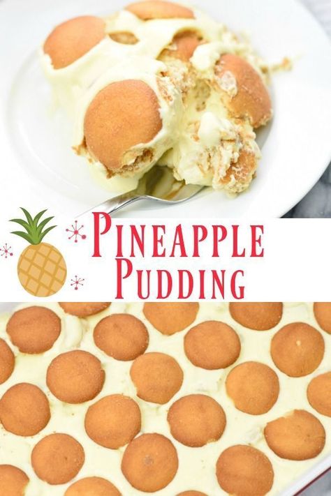 Pineapple Pudding With Vanilla Wafers, Pineapple Desserts Easy, Pineapple Pudding Dessert, Pineapple Pudding Recipe, Pineapple Pudding, Pineapple Dessert, Pineapple Dessert Recipes, Vanilla Wafer, Pineapple Desserts