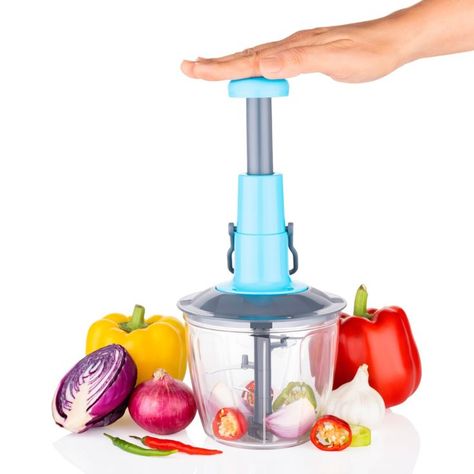 hand press puch chopper for vegetable, kitchen Mini Food Processor, Garlic Carrots, Electric Frying Pan, Carrots Broccoli, Custom Chopper, Vegetable Chopper, Food Chopper, Cucumber Tomato, Dehydrator Recipes