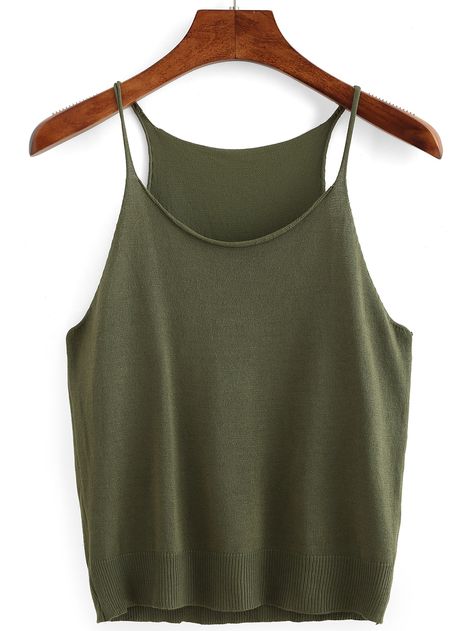 Shop Olive Green Knit Cami Top online. SheIn offers Olive Green Knit Cami Top & more to fit your fashionable needs. Olive Green Tank Top, Military Green Shirt, Olive Tank Top, Olive Vest, Army Green Vest, Olive Green Vest, Green Cami, Olive Green Shirt, Green Vest