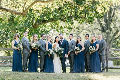 Slate Blue Bridesmaid Dresses, Blue Groomsmen Suits, Gray Groomsmen Suits, Outdoor Bridesmaid Dresses, Groomsmen Grey, Navy Blue Bridesmaids, Navy Blue Bridesmaid Dresses, Champagne Bridesmaid Dresses, Suits Men