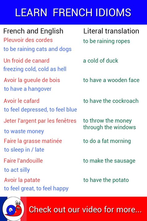 Discover French idioms that you can use to impress your French friends! #FrenchIdioms #IdiomsInFrench French Expressions Idioms, French Study, French Idioms, Useful French Phrases, French Basics, Improve Writing Skills, French Flashcards, Basic French, Basic French Words