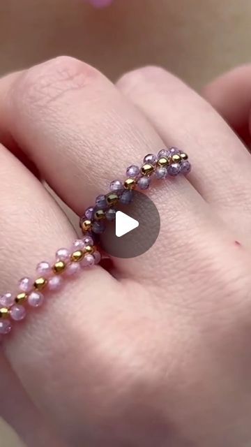 Diy Jewelry Set, Diy Beaded Rings, Ring Tutorial, Beaded Ring, Handmade Jewelry Tutorials, Instagram Diy, Diy Rings, July 28, Beaded Rings