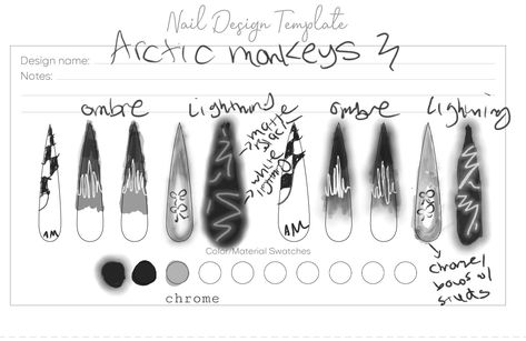 Artic Monkeys Nail Art, Arctic Monkeys Nail, Artic Monkeys Makeup, Arctic Monkey Nails, Arctic Monkey Inspired Nails, Arctic Monkeys Nails, Monkey Nails, Arctic Monkeys, Monkeys