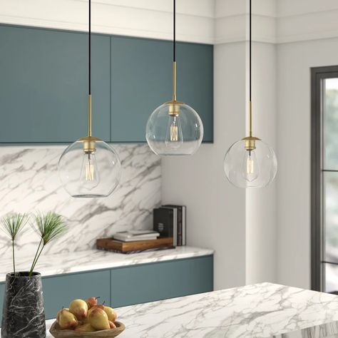 Lights Over Island, Lights Over Kitchen Island, Kitchen Island Linear Pendant, Modern Kitchen Island, Light Kitchen Island, Happy Kitchen, Light Kitchen, Island Pendants, Kitchen Island Pendants