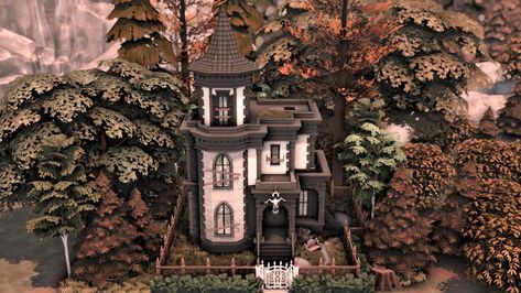 Vampire Family Home | Patreon Home Cc Sims 4, Sims 4 Vampire House, Sims Vampire, Sims 4 Vampire, Vampire Family, Vampire House, Starter Home, Sims 4 Build, Sims 4 Houses