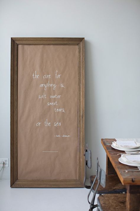 Frame own quote on brown paper. Ultimate Man Cave, Sunday Suppers, Butcher Paper, House Doctor, Brown Paper, Simple House, Decoration Table, Ideal Home, Live Life