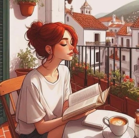 Redhead Art, Citation Art, Procreate Ipad Art, Reading Art, Chill Photos, Girly Art Illustrations, Girl Reading, It's Okay, Girly Art