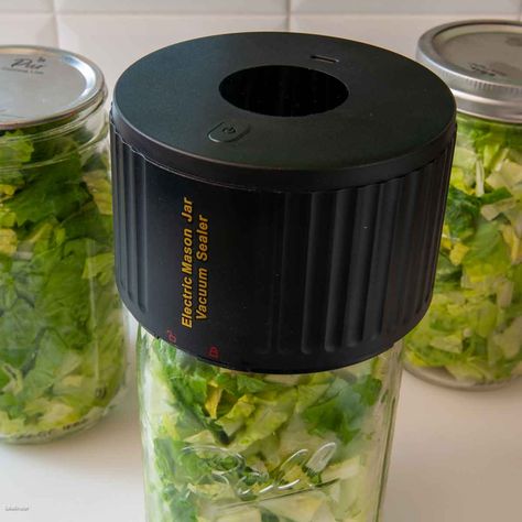 Canning With Vacuum Sealer, Vacuum Seal Mason Jars, How To Vacuum Seal Mason Jars, Vaccume Sealer Meals, Vacuum Canning In A Jar, Mason Jar Vacuum Sealer, Mason Jar Vacuum Sealing, Electric Mason Jar Vacuum Sealer, Mason Jar Sealer