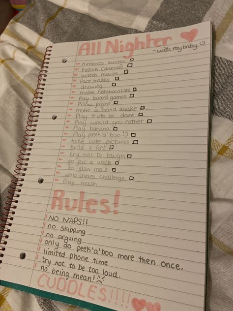 All Nighter Checklist, All Nighter Activities, Mask Drawing, Build A Fort, All Nighter, Would You Rather, Try Not To Laugh, Movies To Watch, Board Games